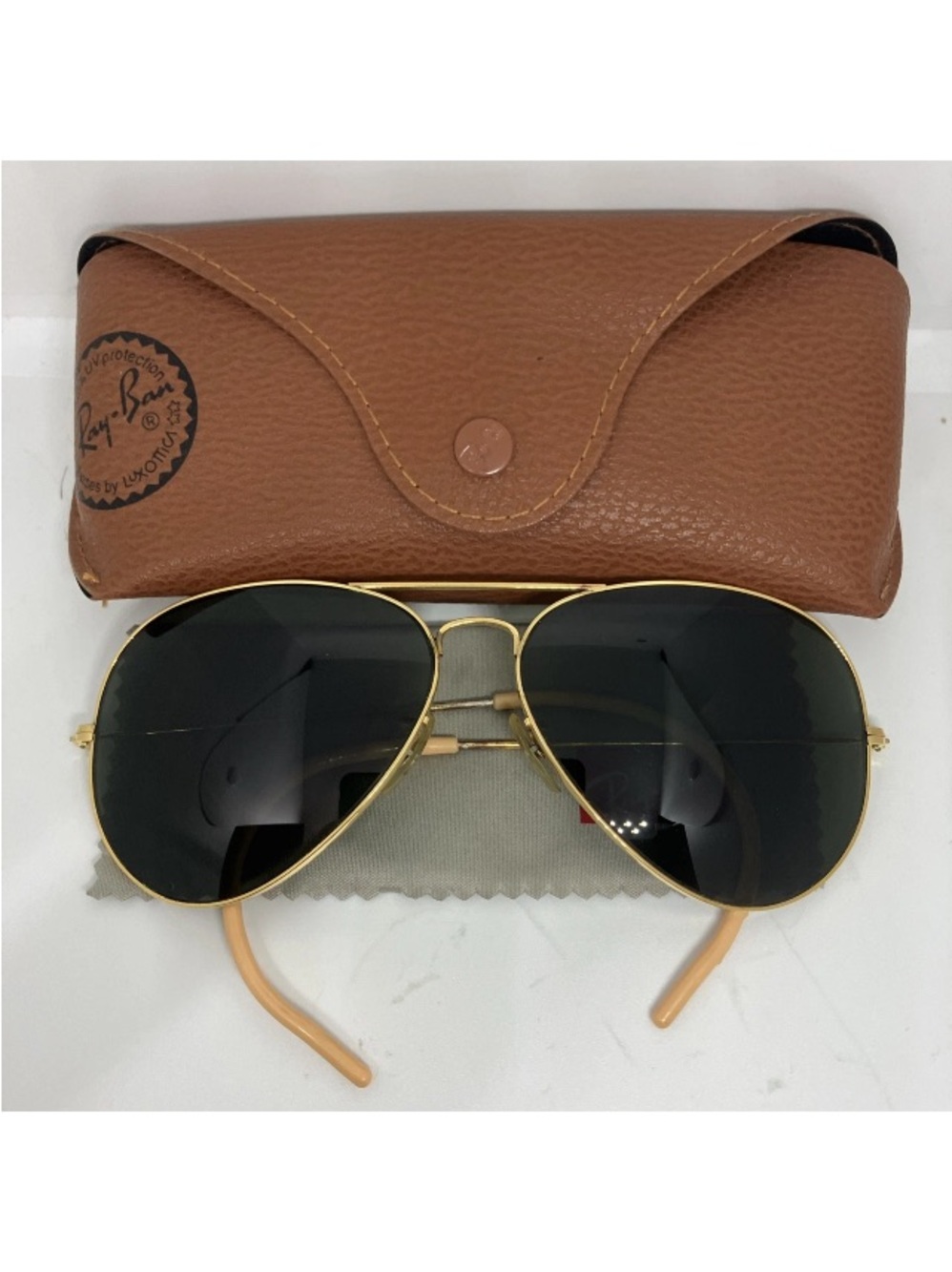 VINTAGE RAY-BAN AVIATOR SUNGLASSES Bausch + Lomb Gold Pilot Bomber G15 Lenses